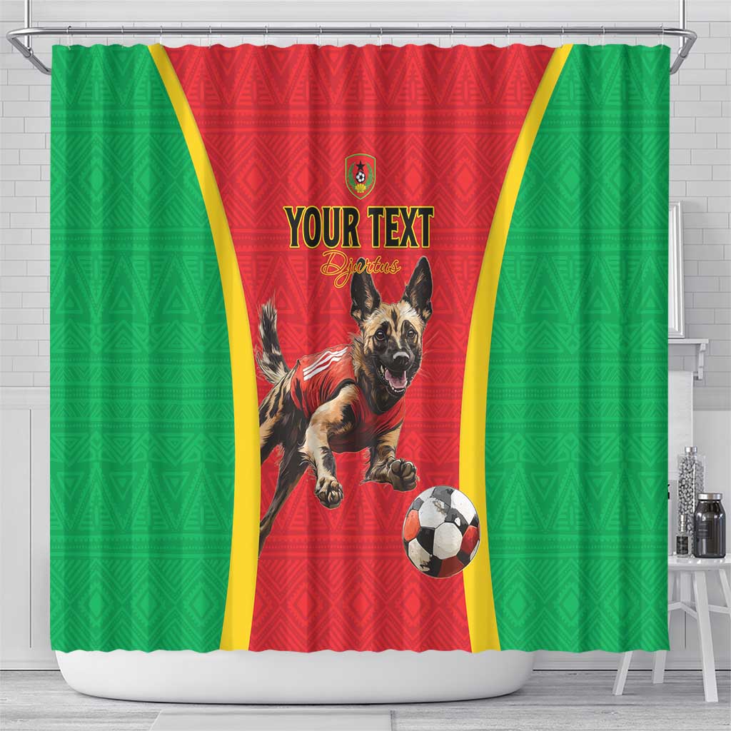 Custom Guinea-Bissau Football Shower Curtain Vamos Djurtus LT15