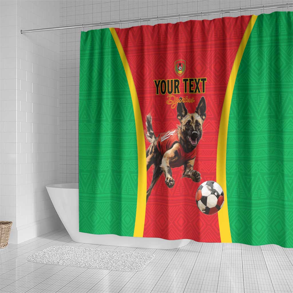 Custom Guinea-Bissau Football Shower Curtain Vamos Djurtus LT15