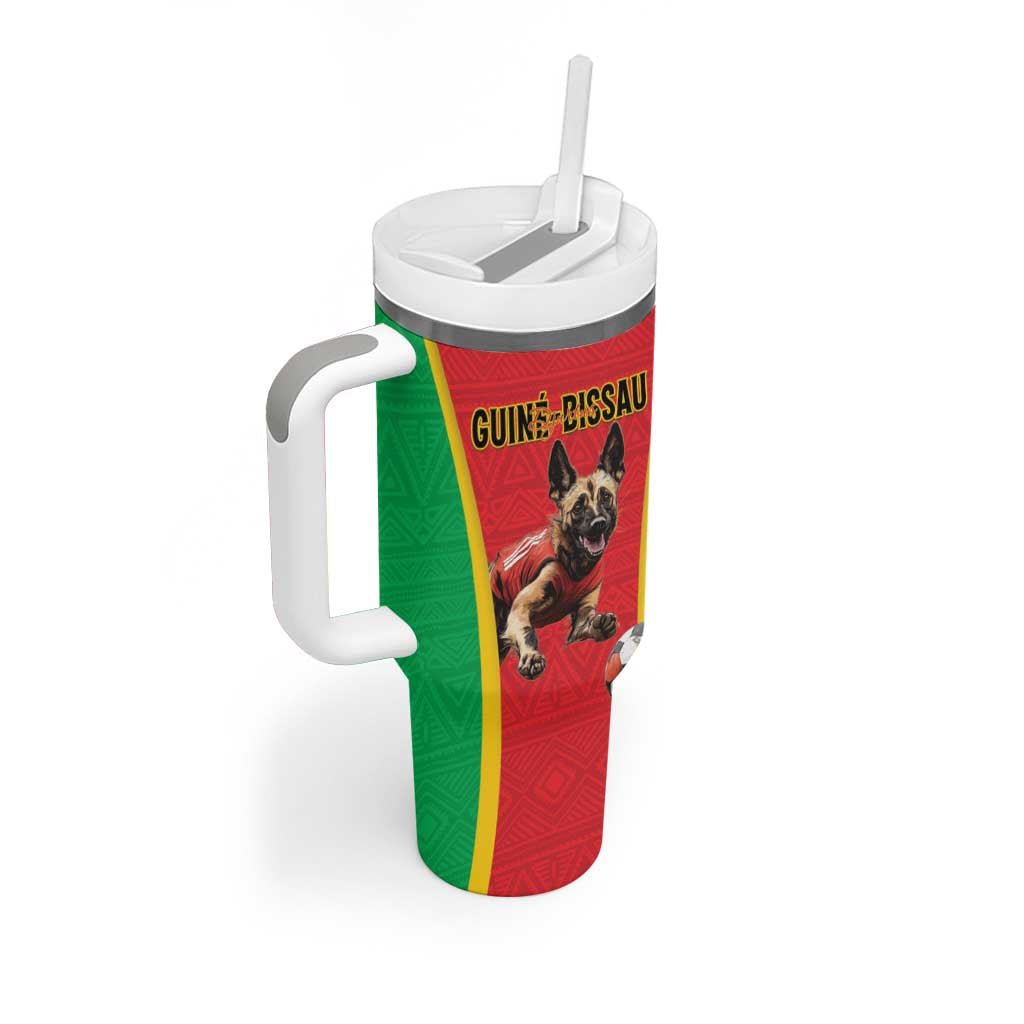 Custom Guinea-Bissau Football Tumbler With Handle Go Djurtus Go LT15