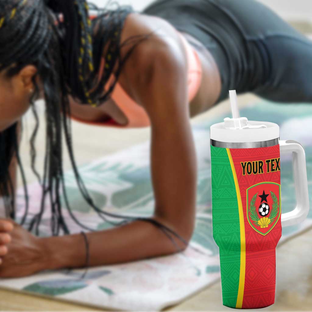Custom Guinea-Bissau Football Tumbler With Handle Go Djurtus Go LT15