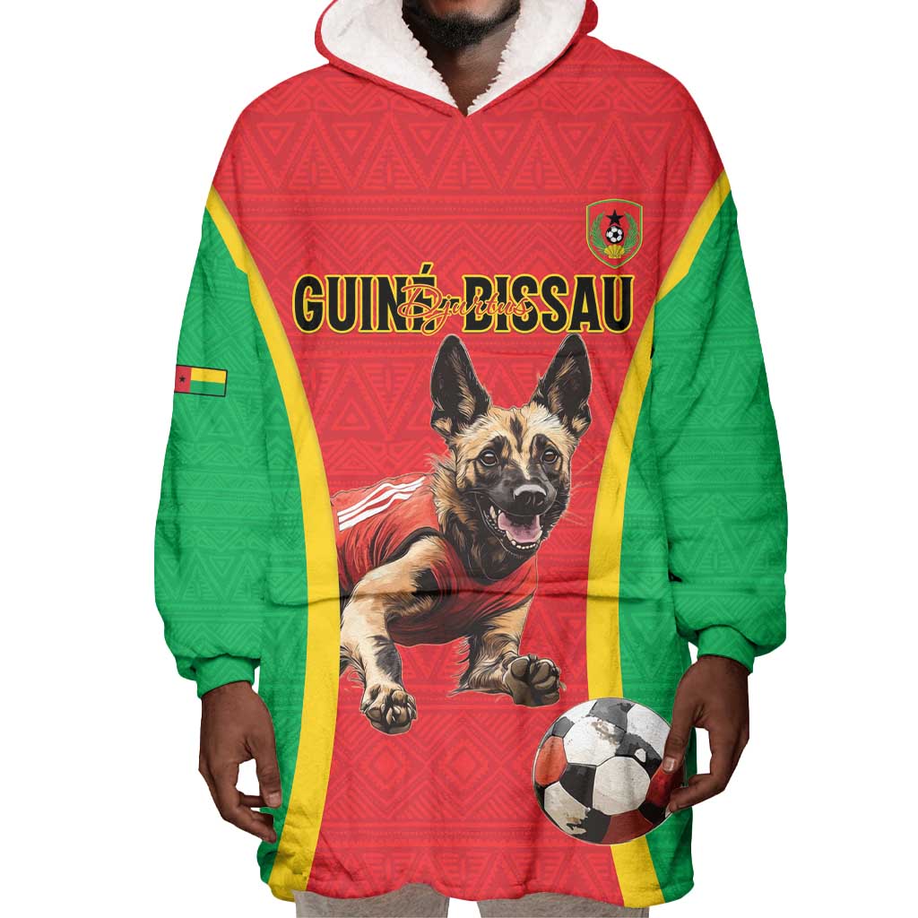 Custom Guinea-Bissau Football Wearable Blanket Hoodie Go Djurtus Go LT15