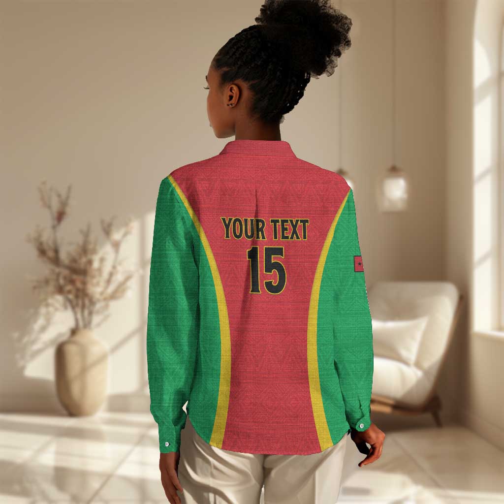 Custom Guinea-Bissau Football Women Casual Shirt Go Djurtus Go LT15