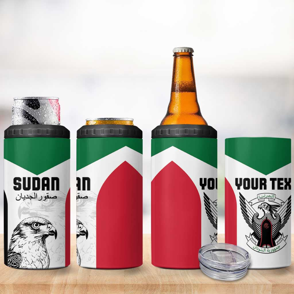 Custom Sudan Football 4 in 1 Can Cooler Tumbler Yalla Sudan LT15