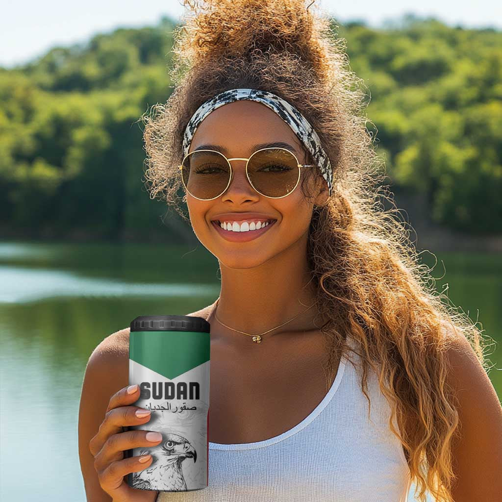 Custom Sudan Football 4 in 1 Can Cooler Tumbler Yalla Sudan LT15