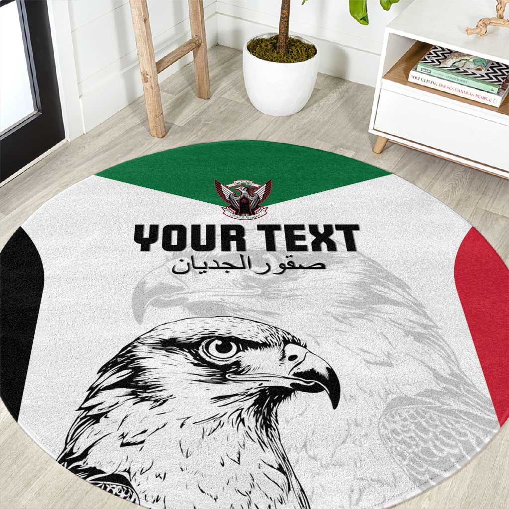 Custom Sudan Football Round Carpet Yalla Sudan LT15