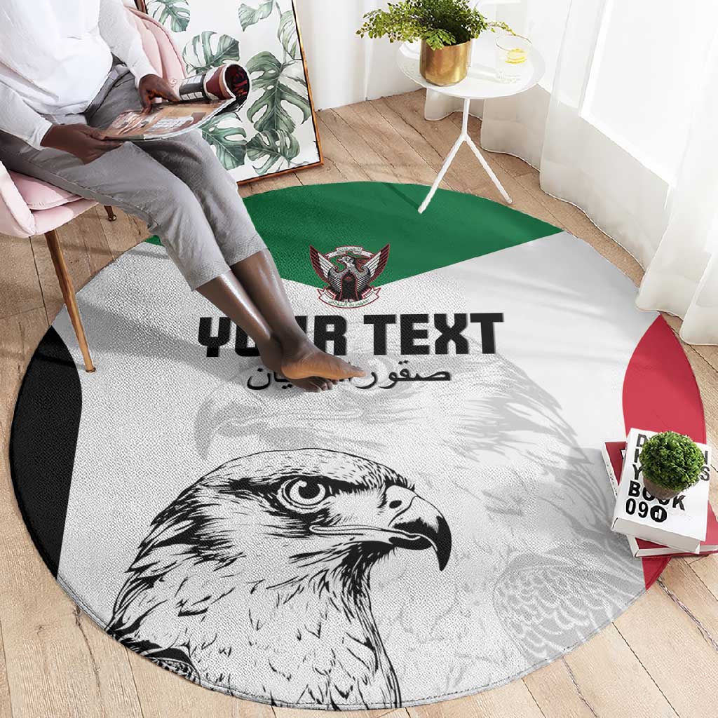 Custom Sudan Football Round Carpet Yalla Sudan LT15
