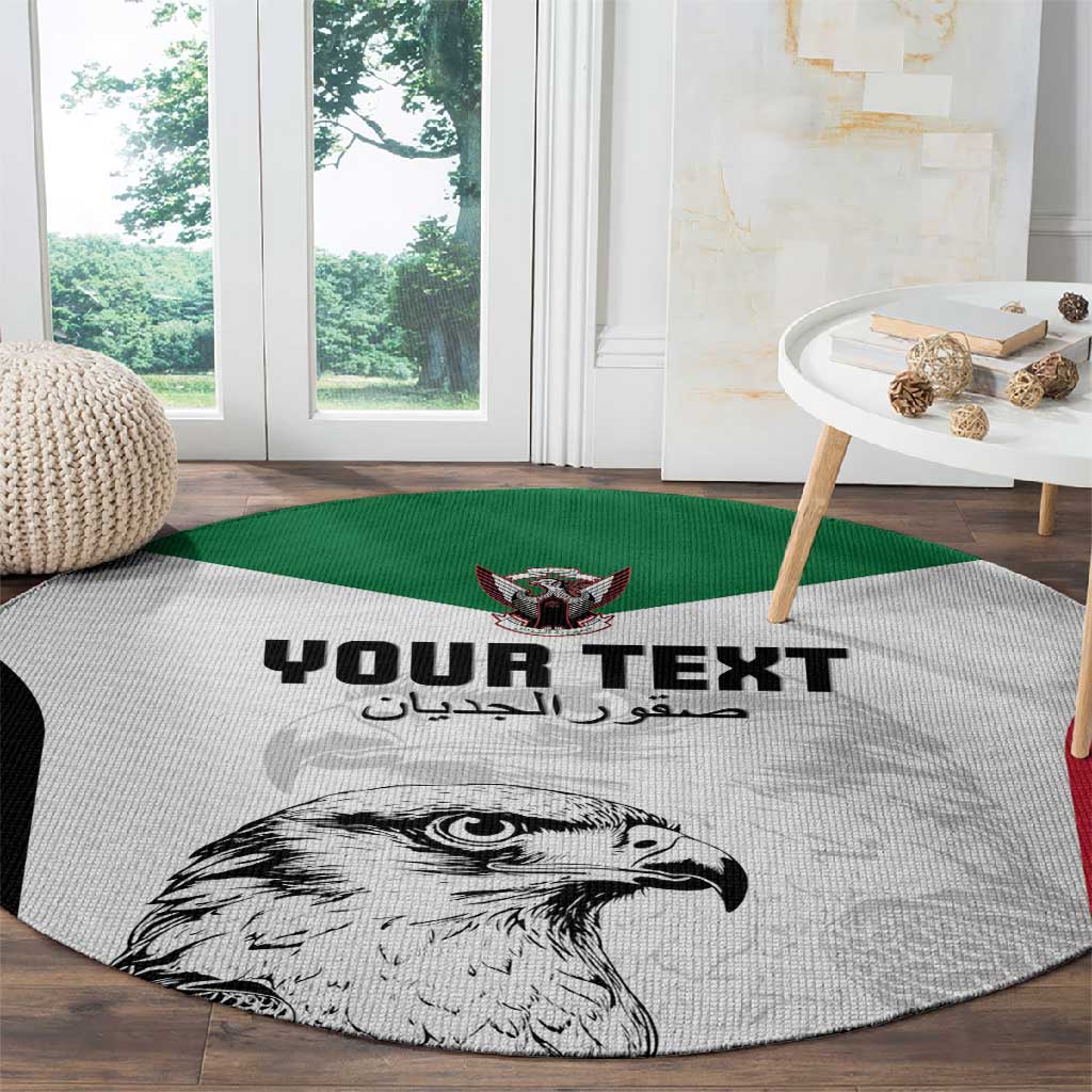 Custom Sudan Football Round Carpet Yalla Sudan LT15