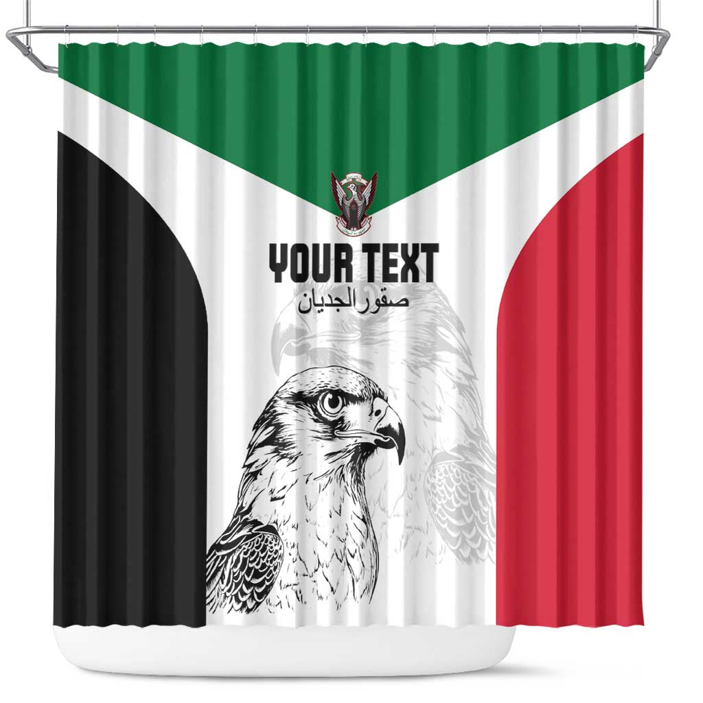 Custom Sudan Football Shower Curtain Yalla Falcons of Jediane LT15