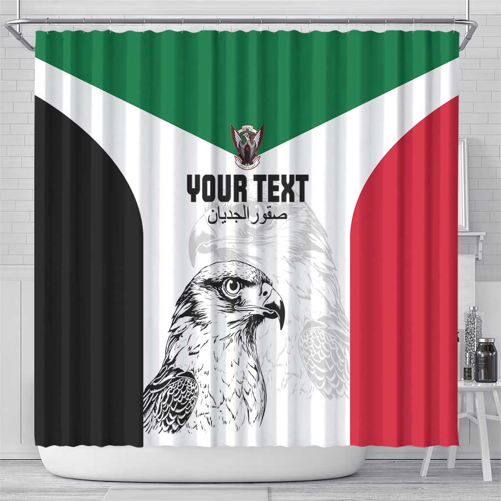 Custom Sudan Football Shower Curtain Yalla Falcons of Jediane LT15
