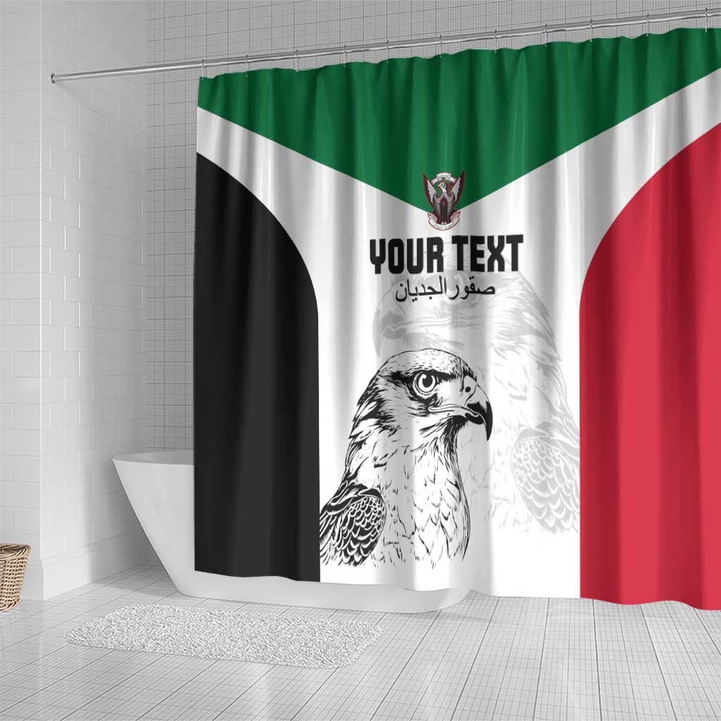 Custom Sudan Football Shower Curtain Yalla Falcons of Jediane LT15