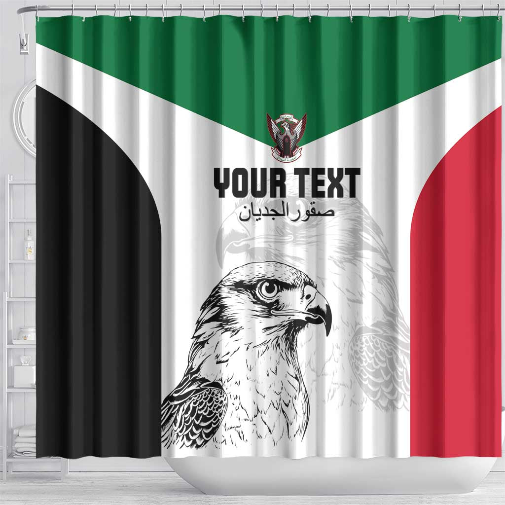 Custom Sudan Football Shower Curtain Yalla Falcons of Jediane LT15
