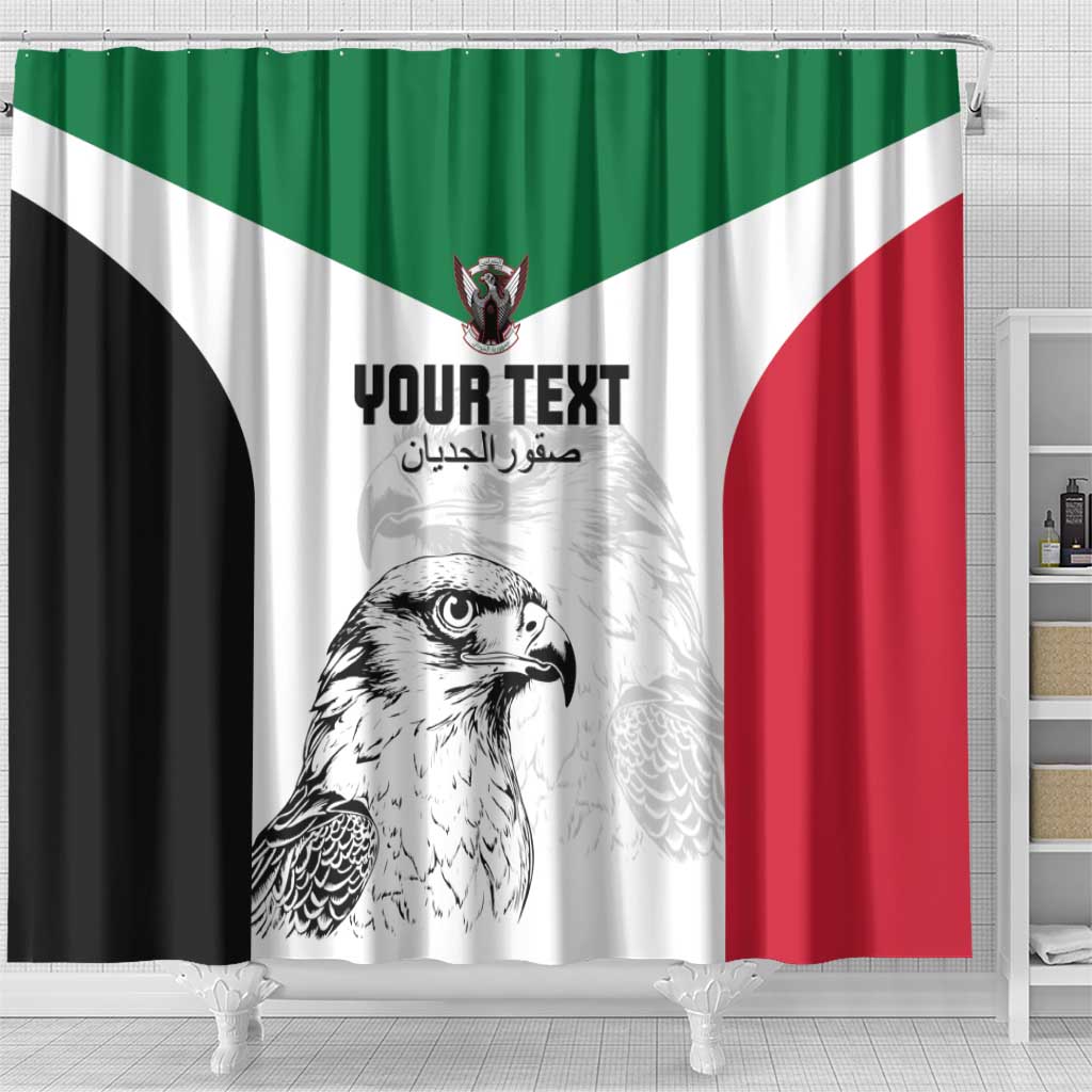 Custom Sudan Football Shower Curtain Yalla Falcons of Jediane LT15