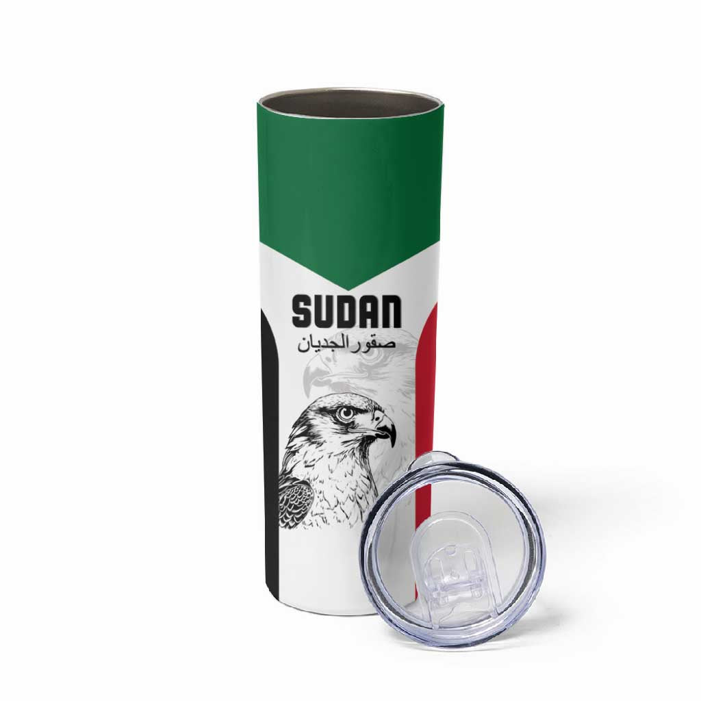 Custom Sudan Football Skinny Tumbler Yalla Sudan LT15