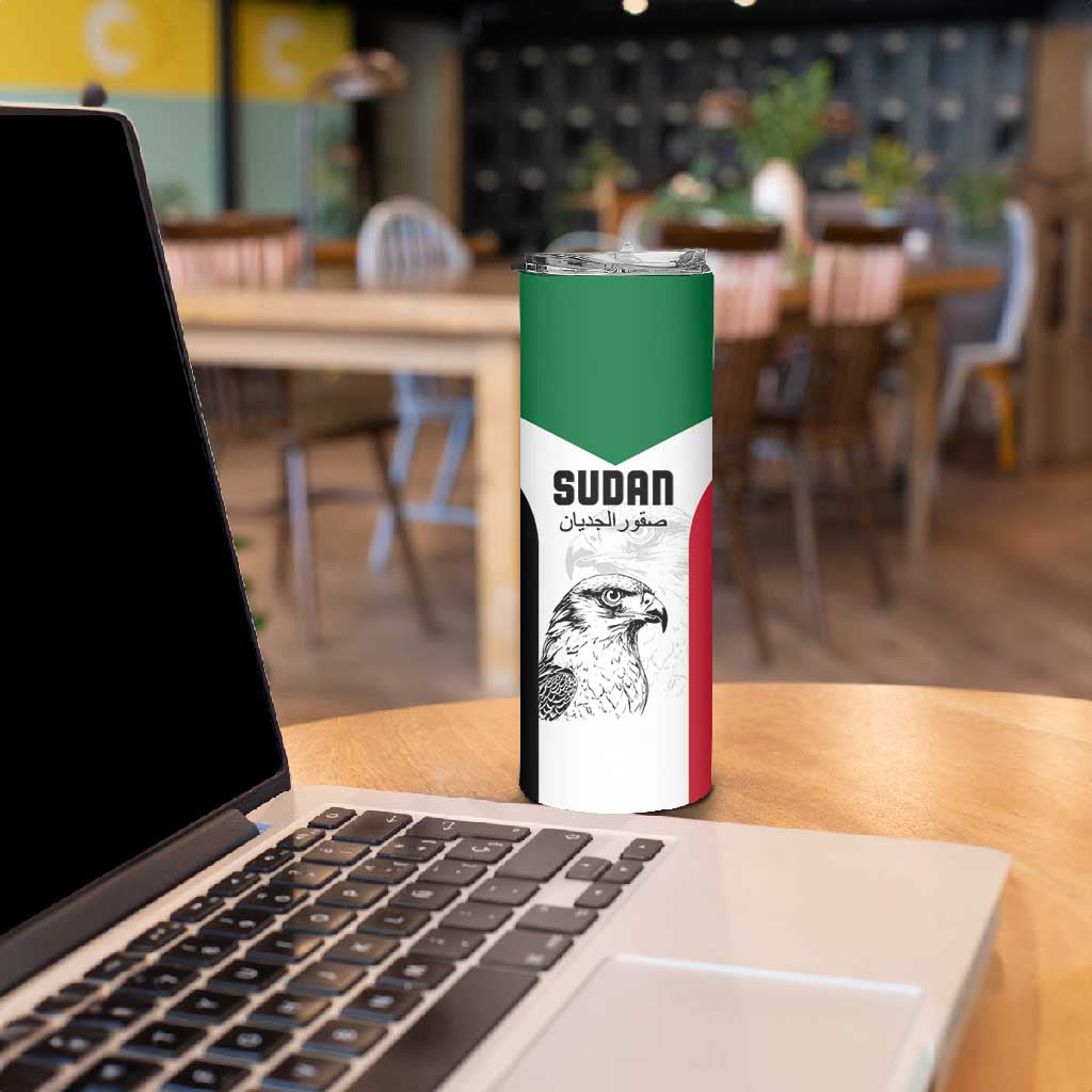 Custom Sudan Football Skinny Tumbler Yalla Sudan LT15