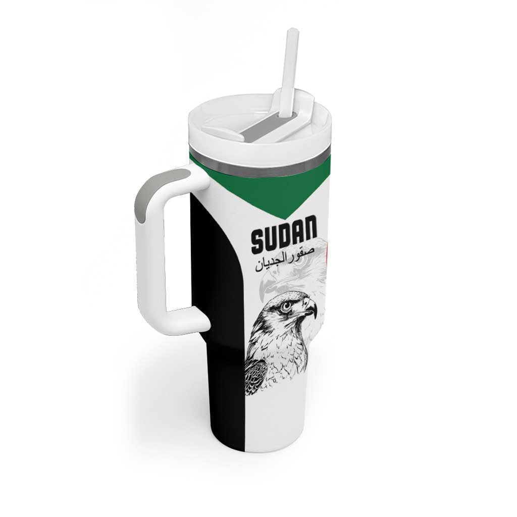 Custom Sudan Football Tumbler With Handle Yalla Sudan LT15