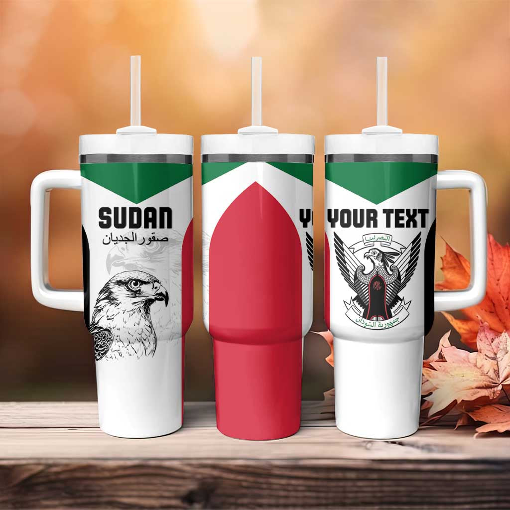 Custom Sudan Football Tumbler With Handle Yalla Sudan LT15
