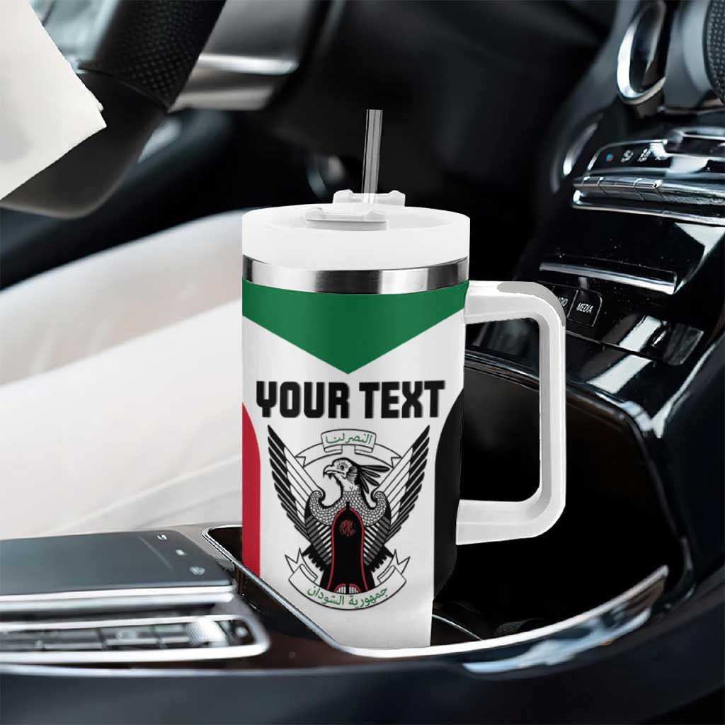 Custom Sudan Football Tumbler With Handle Yalla Sudan LT15