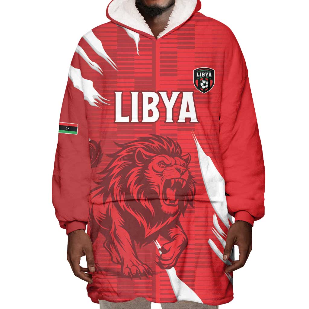 Custom Libya Football Wearable Blanket Hoodie Yalla Libya LT15