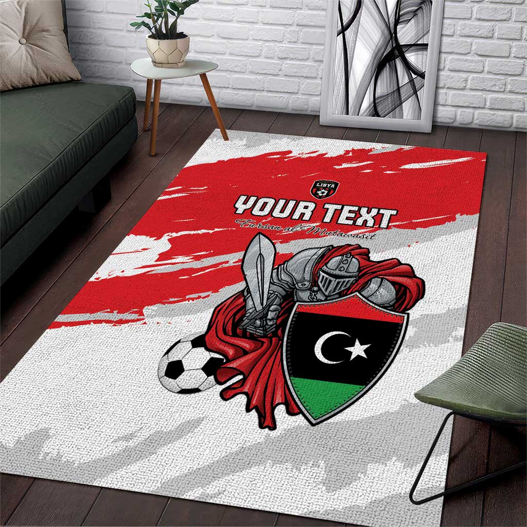 Custom Libya Football Area Rug Forza Fursan Al-Mutawasit LT15