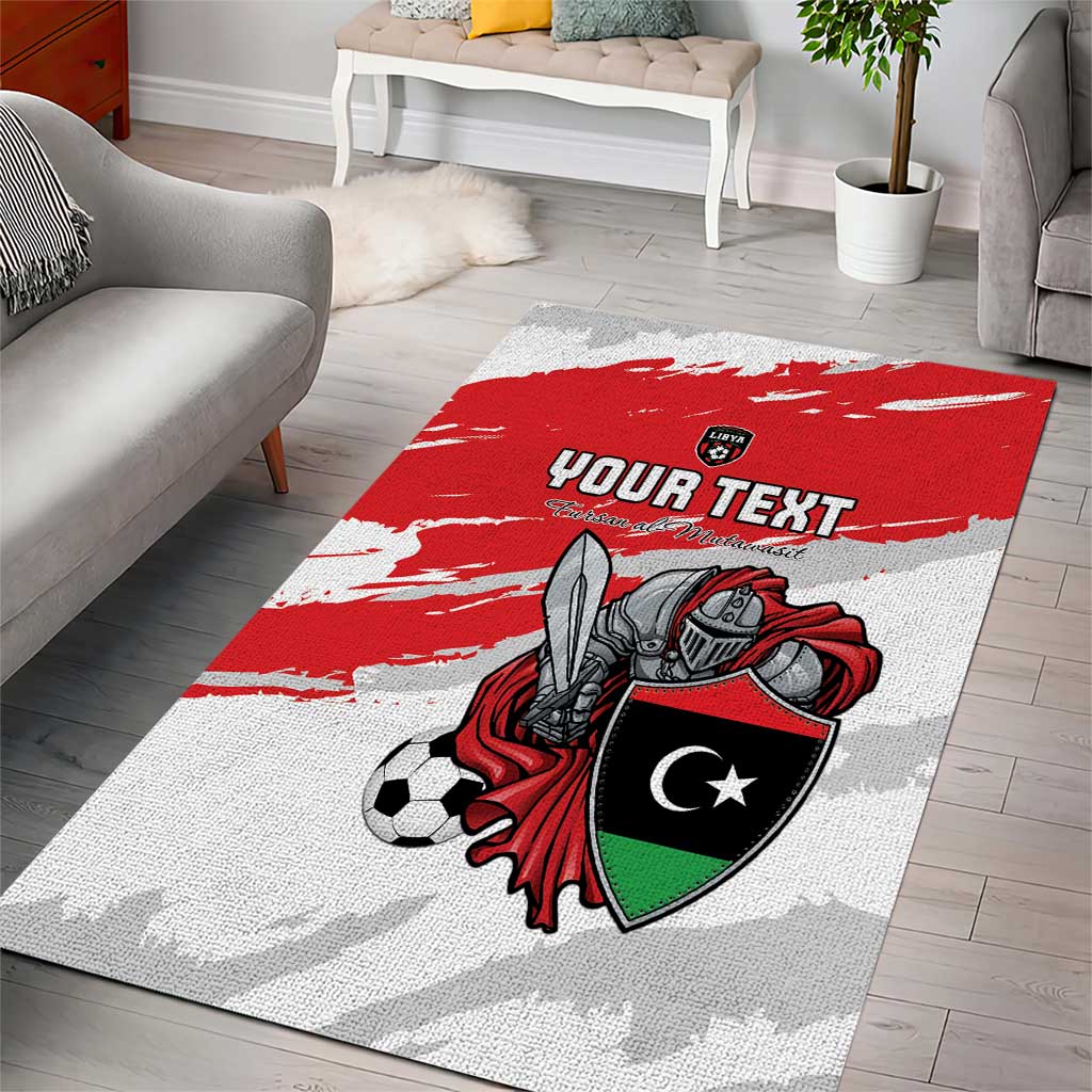 Custom Libya Football Area Rug Forza Fursan Al-Mutawasit LT15
