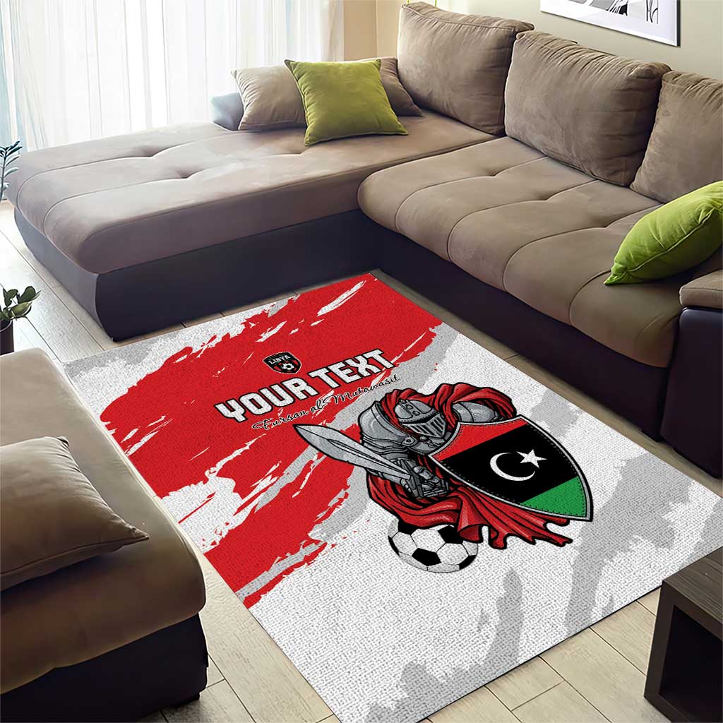 Custom Libya Football Area Rug Forza Fursan Al-Mutawasit LT15