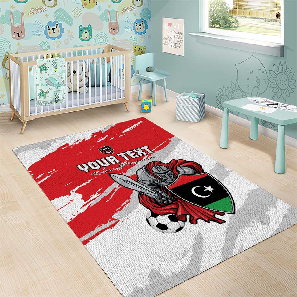 Custom Libya Football Area Rug Forza Fursan Al-Mutawasit LT15