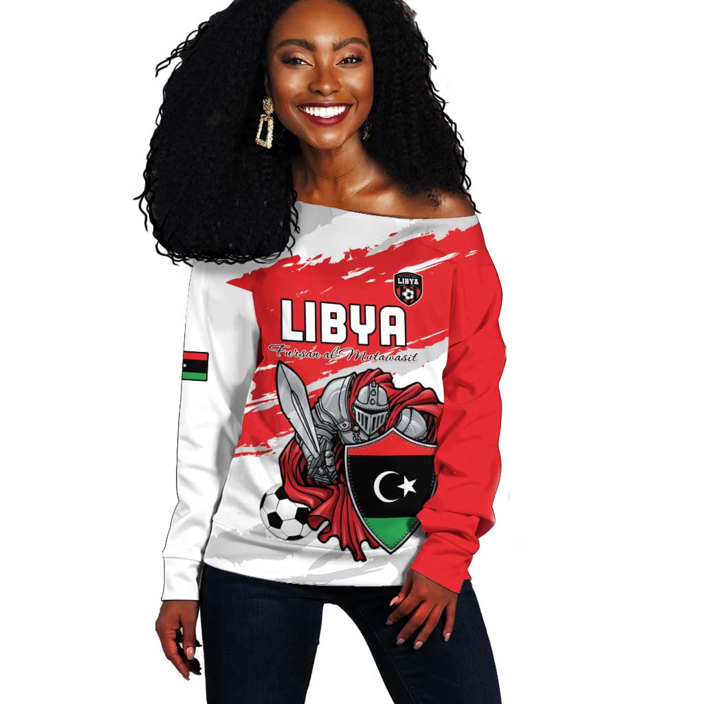 Custom Libya Football Off Shoulder Sweater Forza Fursan Al-Mutawasit LT15