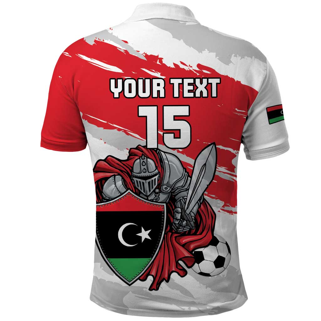 Custom Libya Football Polo Shirt Yalla Fursan Al-Mutawasit LT15