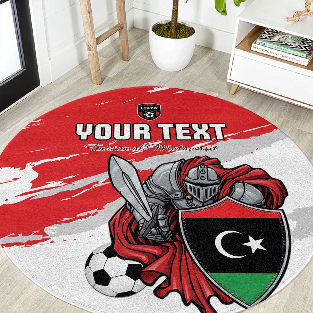 Custom Libya Football Round Carpet Forza Fursan Al-Mutawasit LT15