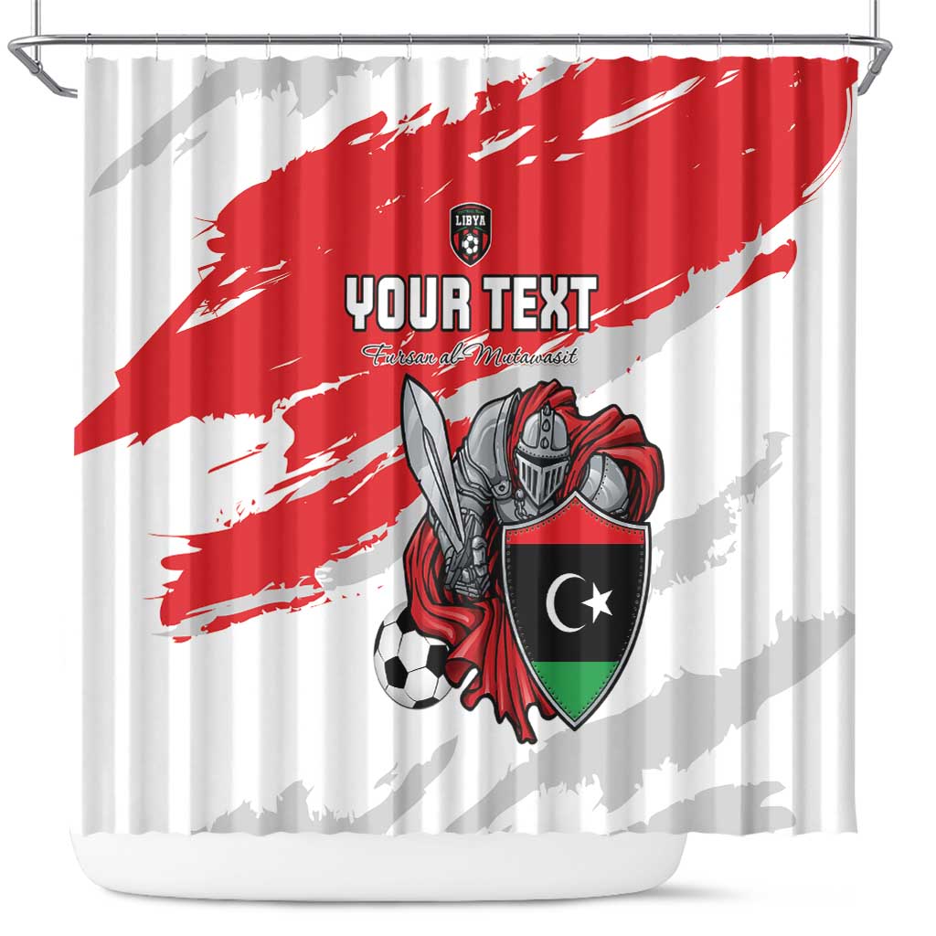 Custom Libya Football Shower Curtain Yalla Fursan Al-Mutawasit LT15