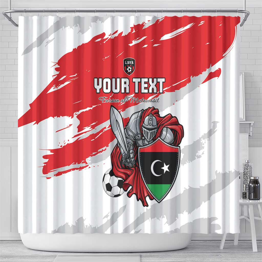 Custom Libya Football Shower Curtain Yalla Fursan Al-Mutawasit LT15