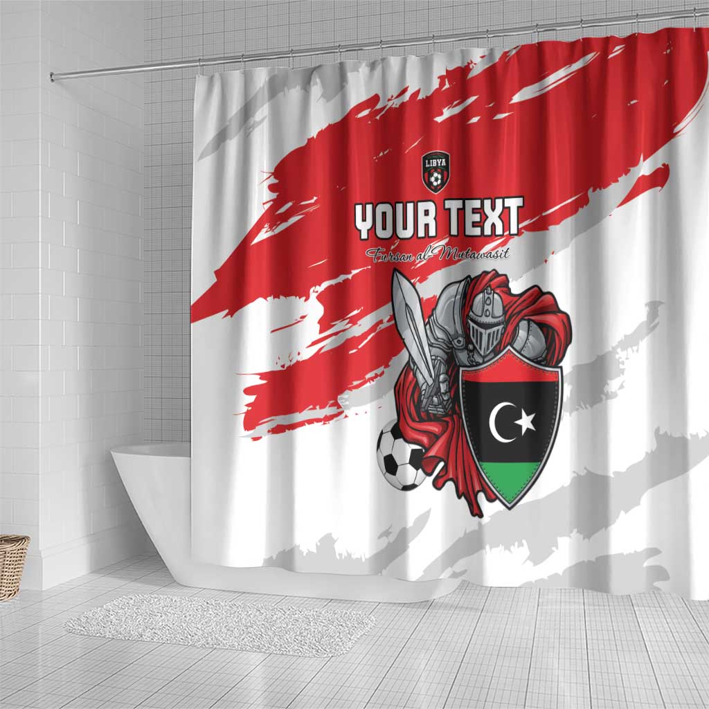Custom Libya Football Shower Curtain Yalla Fursan Al-Mutawasit LT15