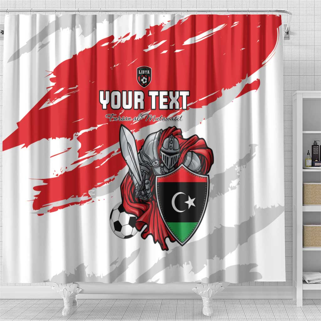 Custom Libya Football Shower Curtain Yalla Fursan Al-Mutawasit LT15