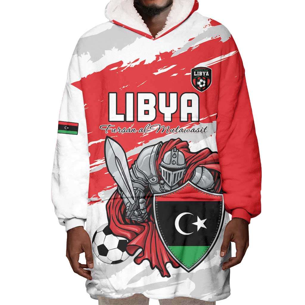 Custom Libya Football Wearable Blanket Hoodie Forza Fursan Al-Mutawasit LT15