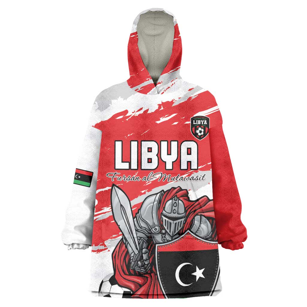 Custom Libya Football Wearable Blanket Hoodie Forza Fursan Al-Mutawasit LT15