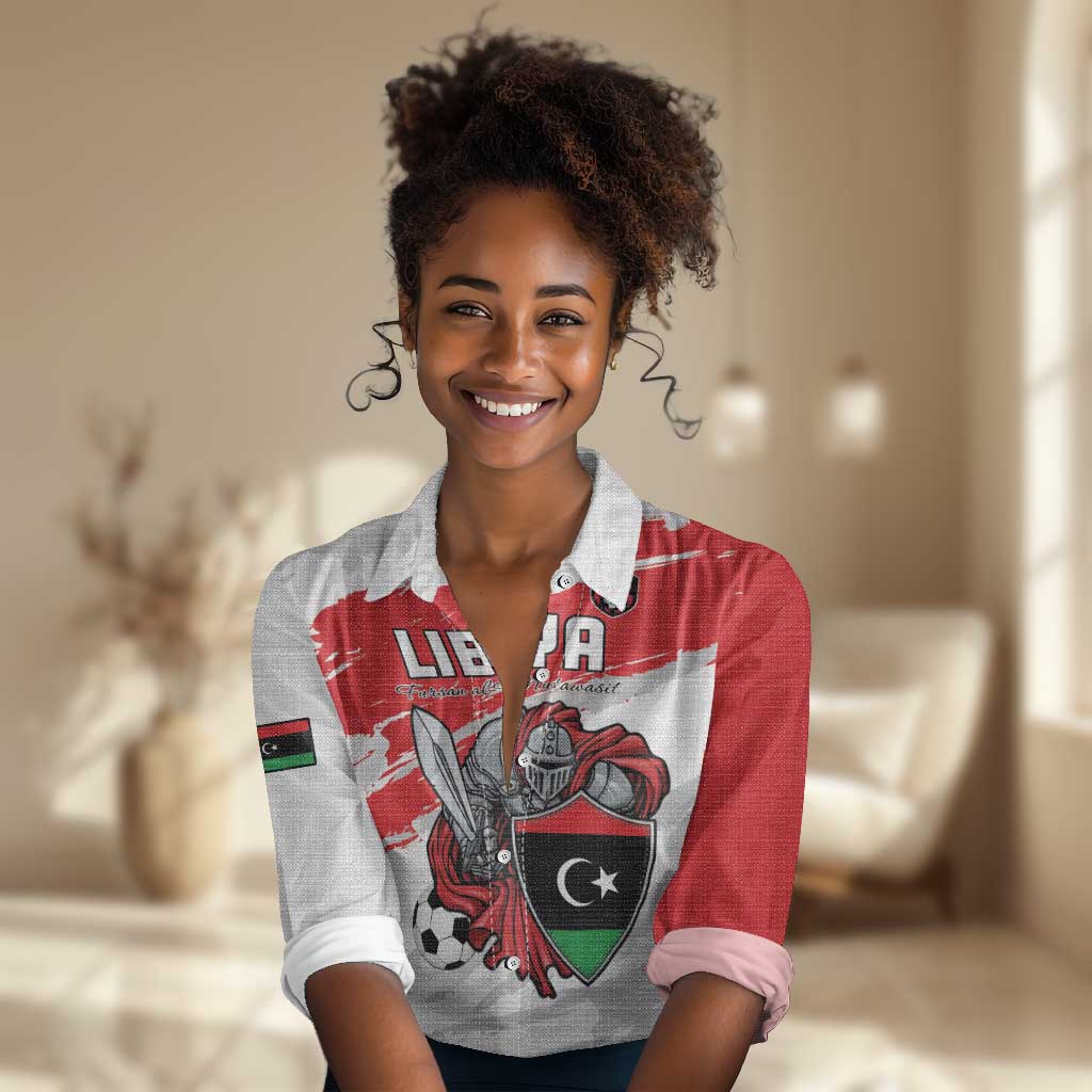 Custom Libya Football Women Casual Shirt Forza Fursan Al-Mutawasit LT15