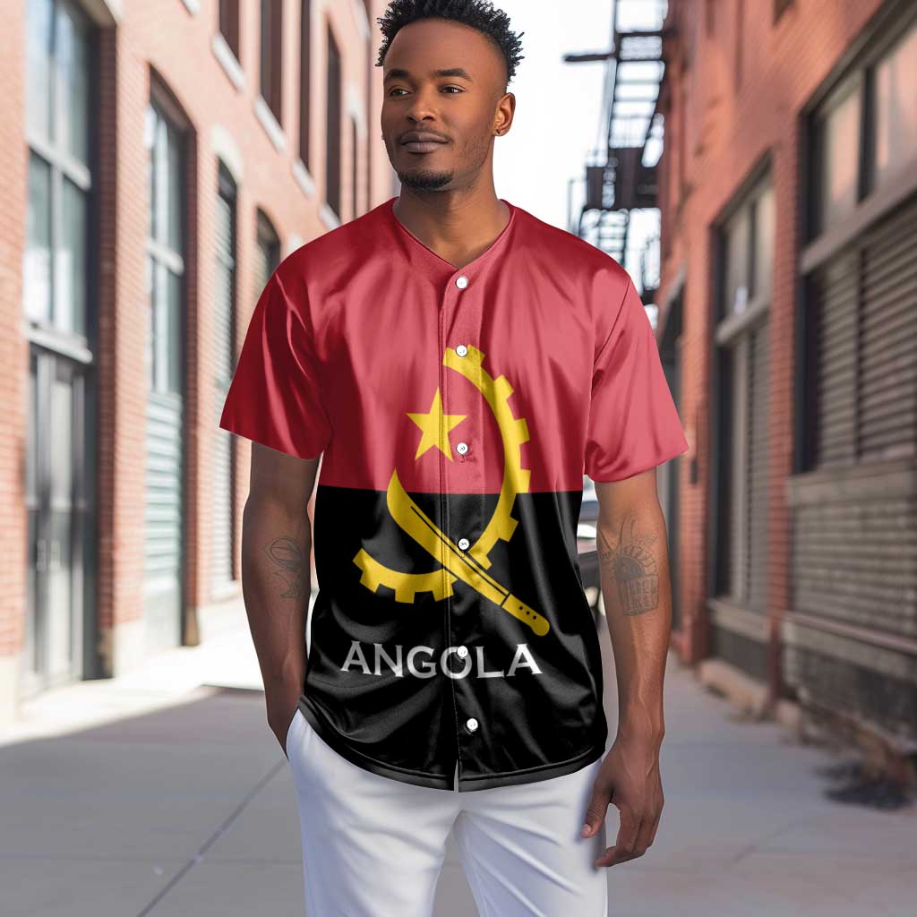 Angola Country Flag Stylized Baseball Jersey LT15
