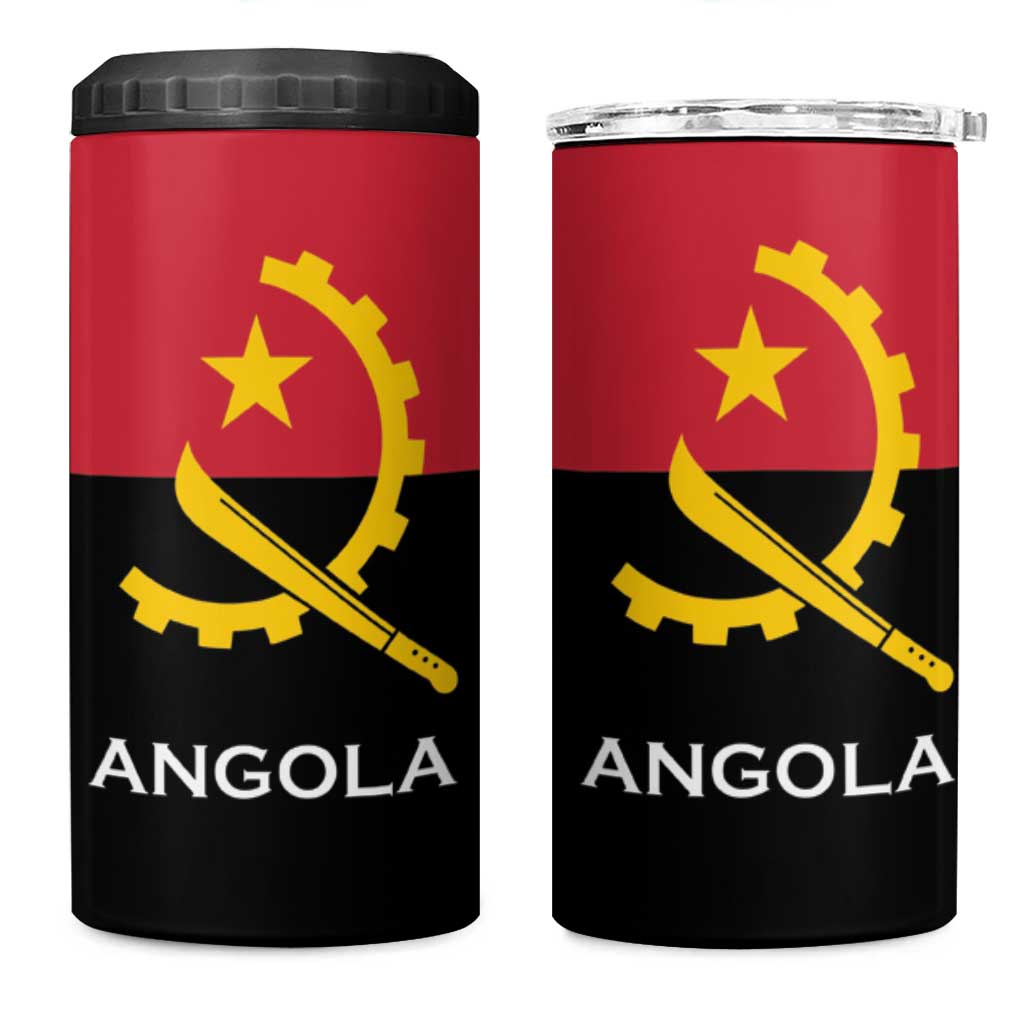 Angola Country Flag Stylized 4 in 1 Can Cooler Tumbler LT15