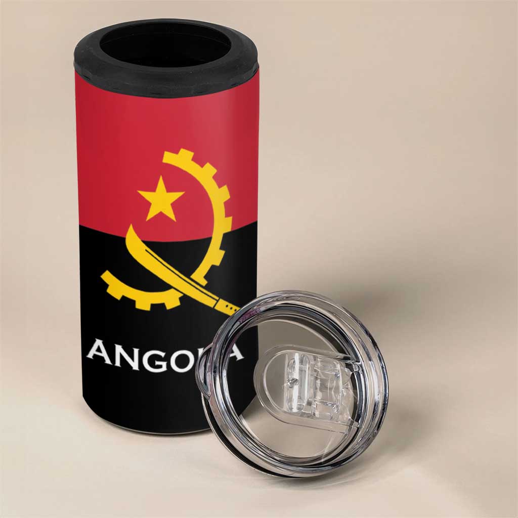 Angola Country Flag Stylized 4 in 1 Can Cooler Tumbler LT15