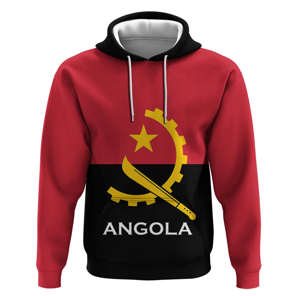 Angola Country Flag Hoodie Virtus Unita Fortior LT15