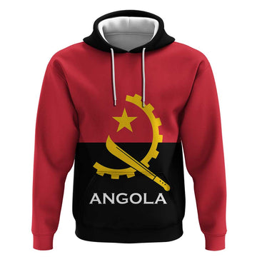 Angola Country Flag Hoodie Virtus Unita Fortior LT15
