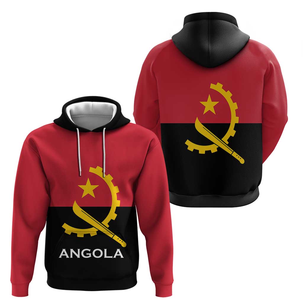 Angola Country Flag Hoodie Virtus Unita Fortior LT15