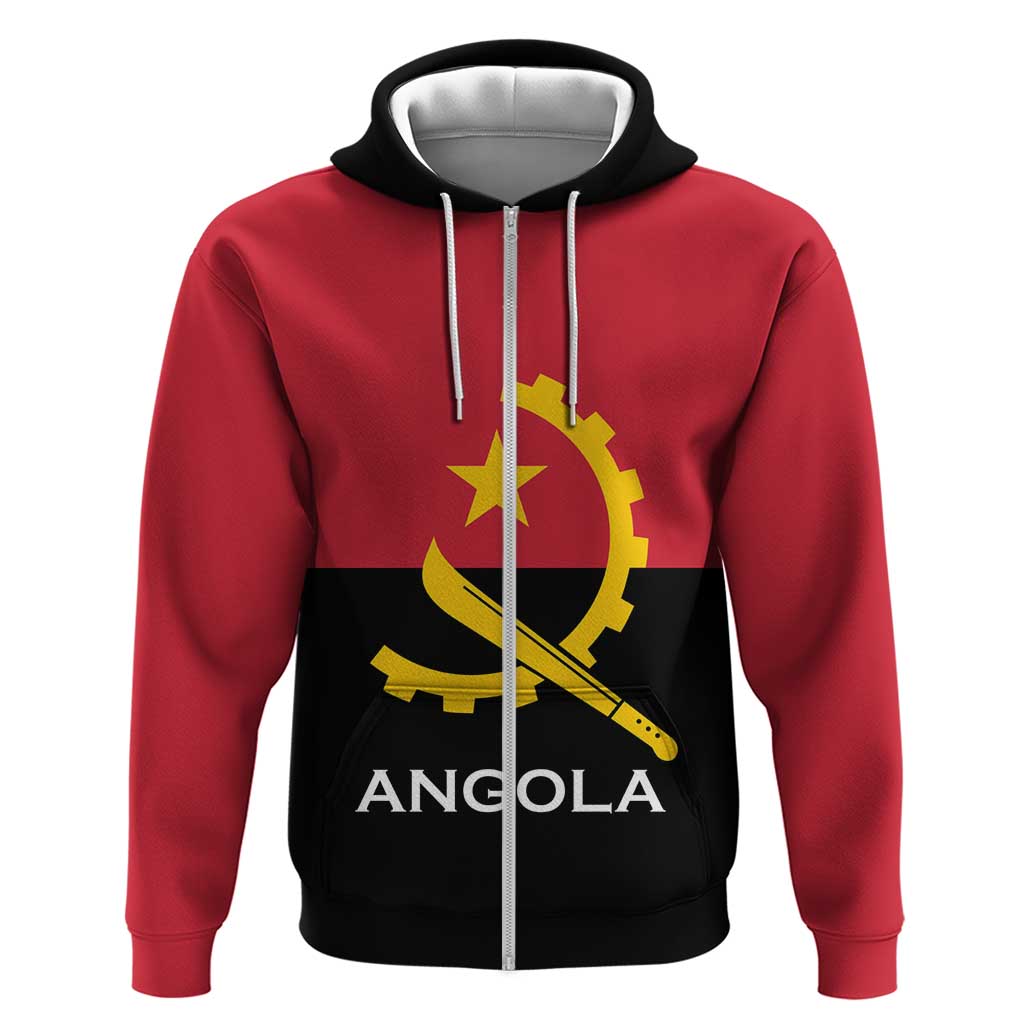 Angola Country Flag Hoodie Virtus Unita Fortior LT15