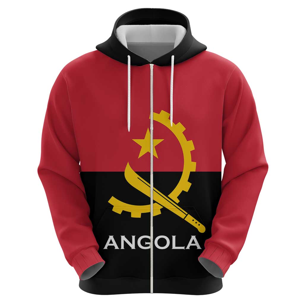Angola Country Flag Hoodie Virtus Unita Fortior LT15