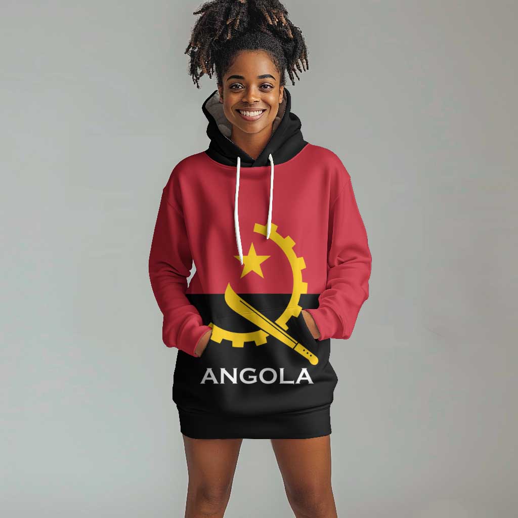 Angola Country Flag Stylized Hoodie Dress LT15
