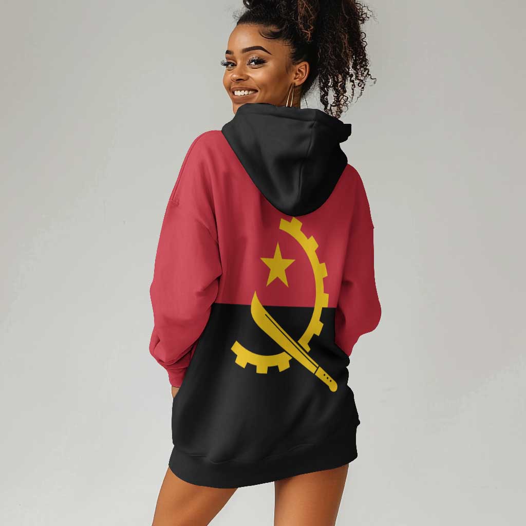 Angola Country Flag Stylized Hoodie Dress LT15