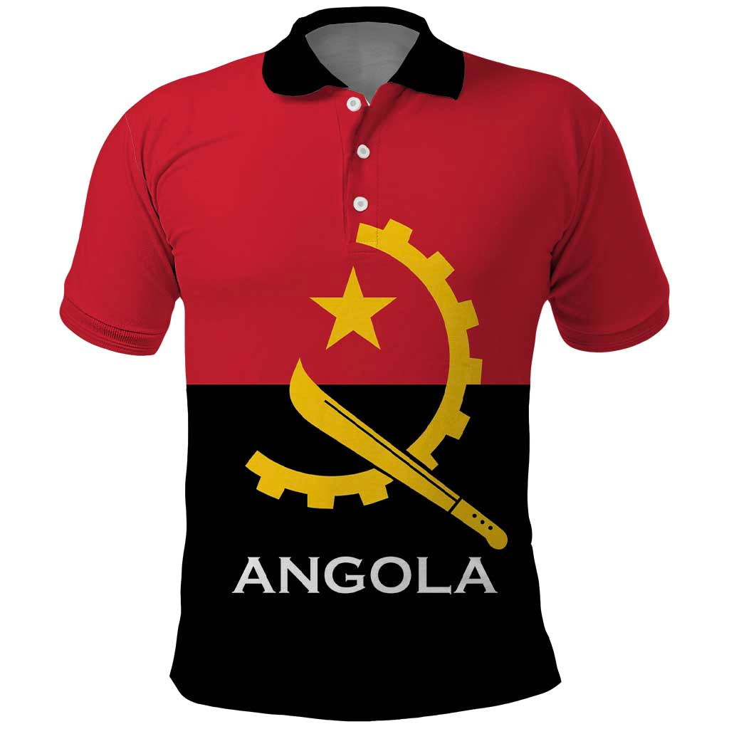 Angola Country Flag Polo Shirt Virtus Unita Fortior LT15