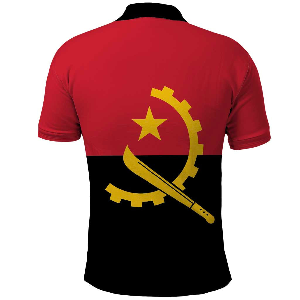 Angola Country Flag Polo Shirt Virtus Unita Fortior LT15