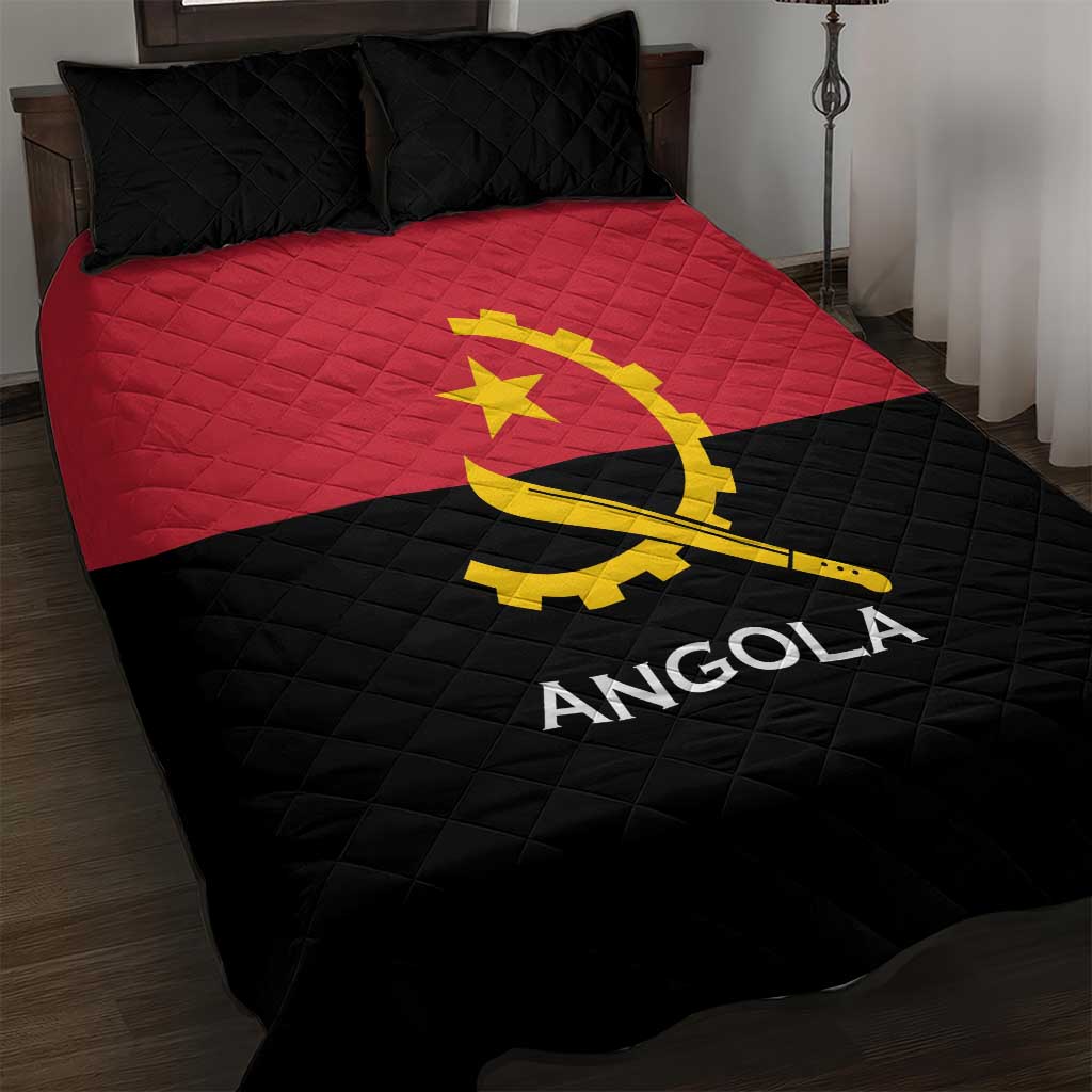 Angola Country Flag Stylized Quilt Bed Set LT15