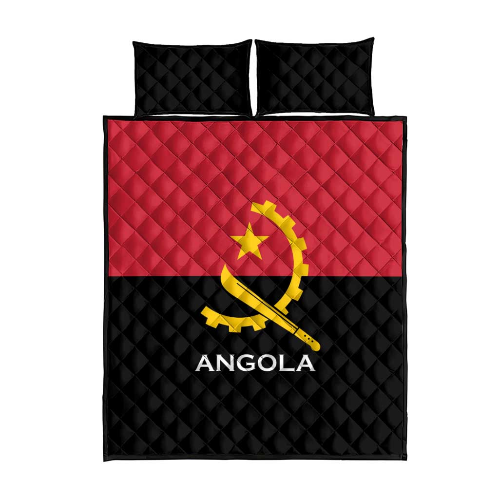Angola Country Flag Stylized Quilt Bed Set LT15